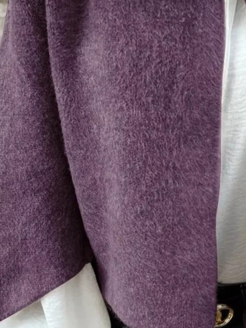Full Size Solid Color Long Sleeve Outerwear Plus Size, image 10