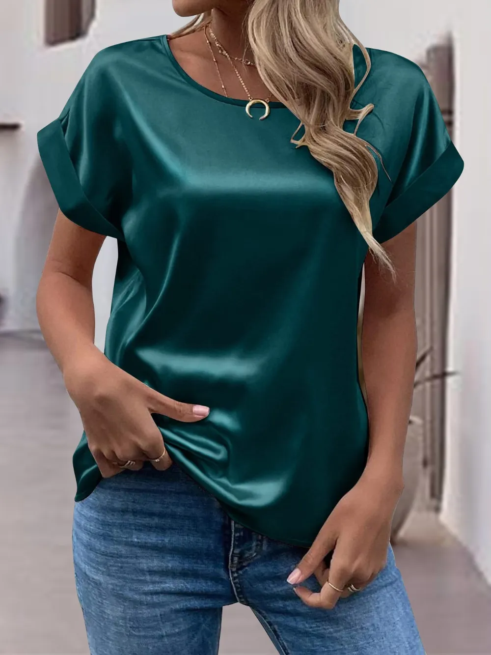 Round Neck Short Sleeve T-Shirt, image 16