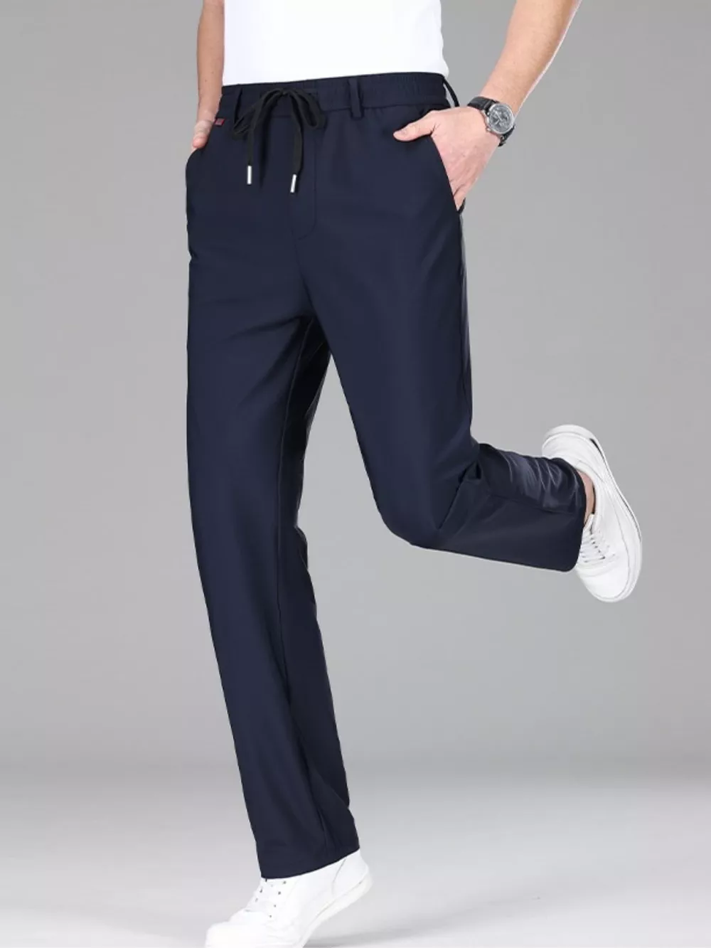 Men's Plus Size Lightweight Drawstring Casual Pants, image 5