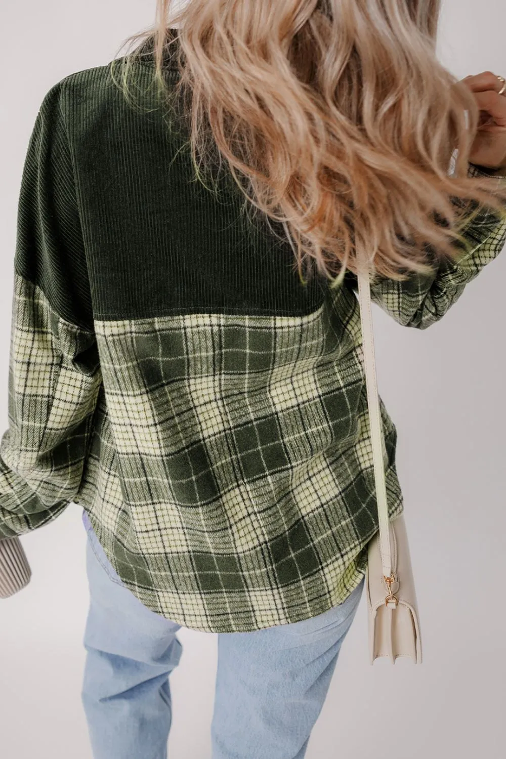 Snap Down Collared Neck Plaid Shacket, image 11