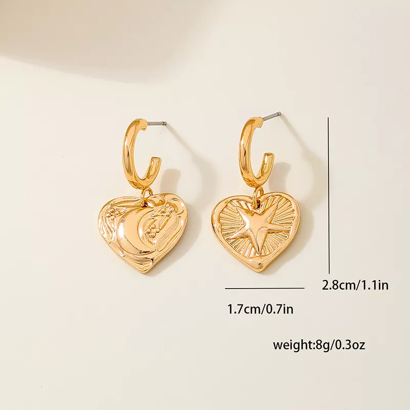 18K Gold-Plated Heart Earrings, image 5