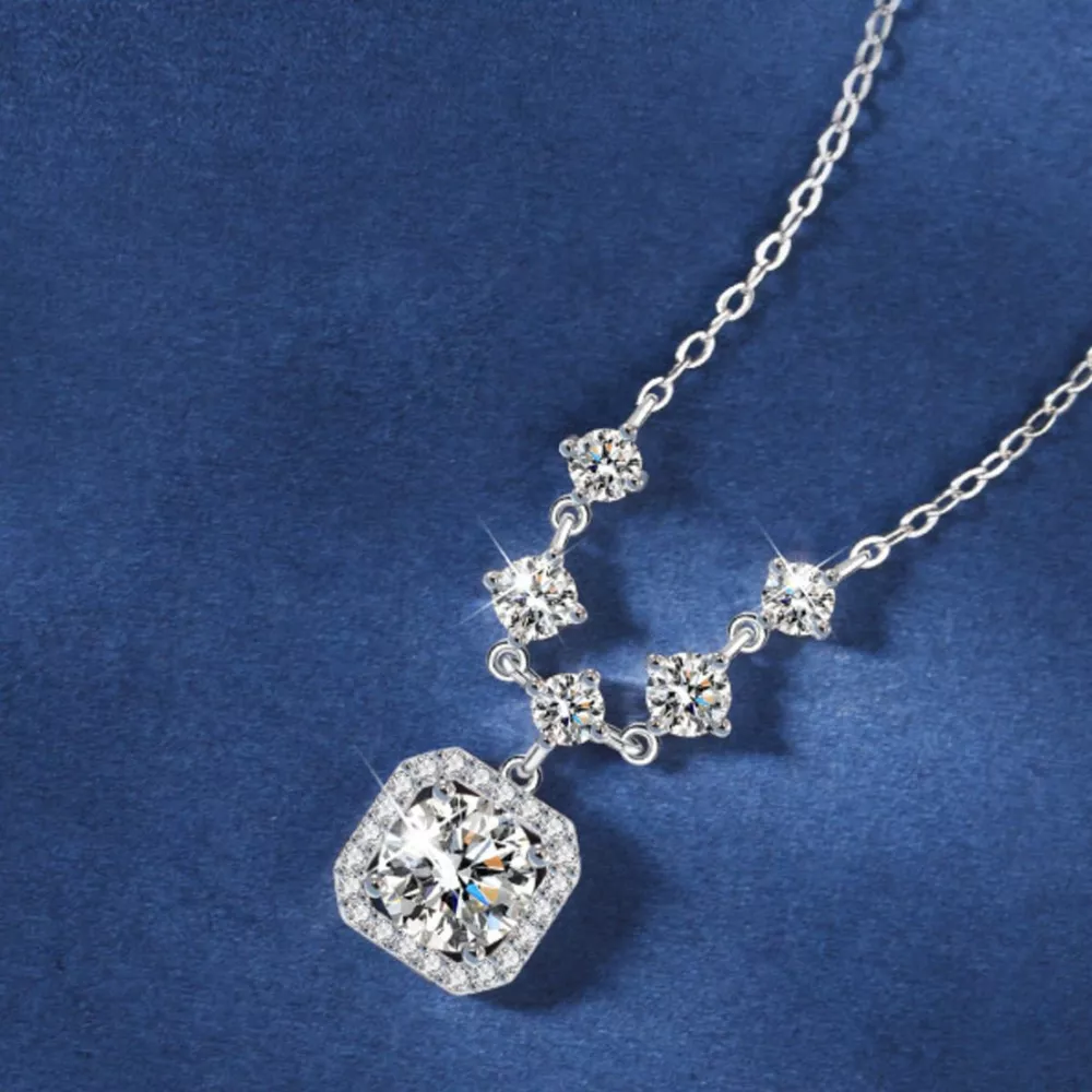 2 Carat Moissanite 925 Sterling Silver Pendant Necklace, image 8