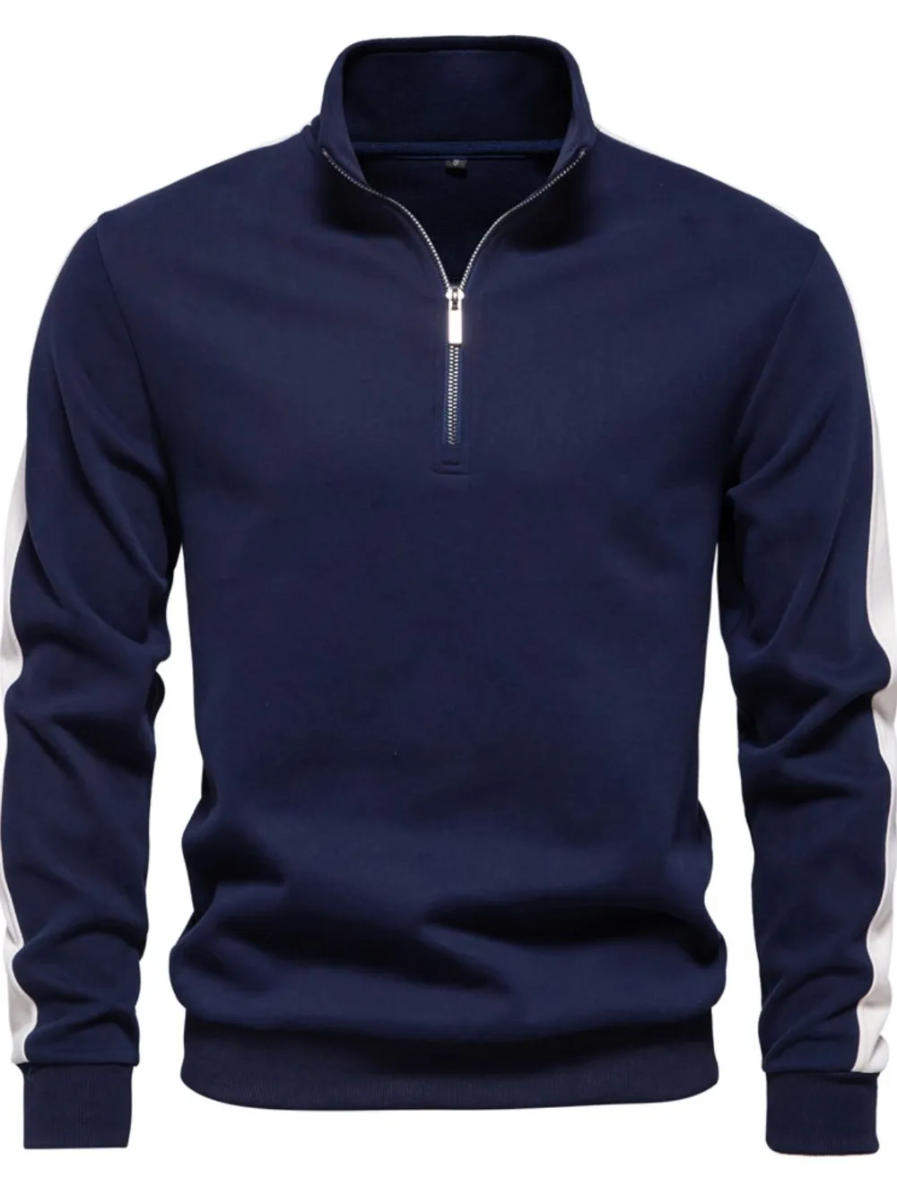 Men's Contrast Striped Long Sleeve Sweatshirt, image 4