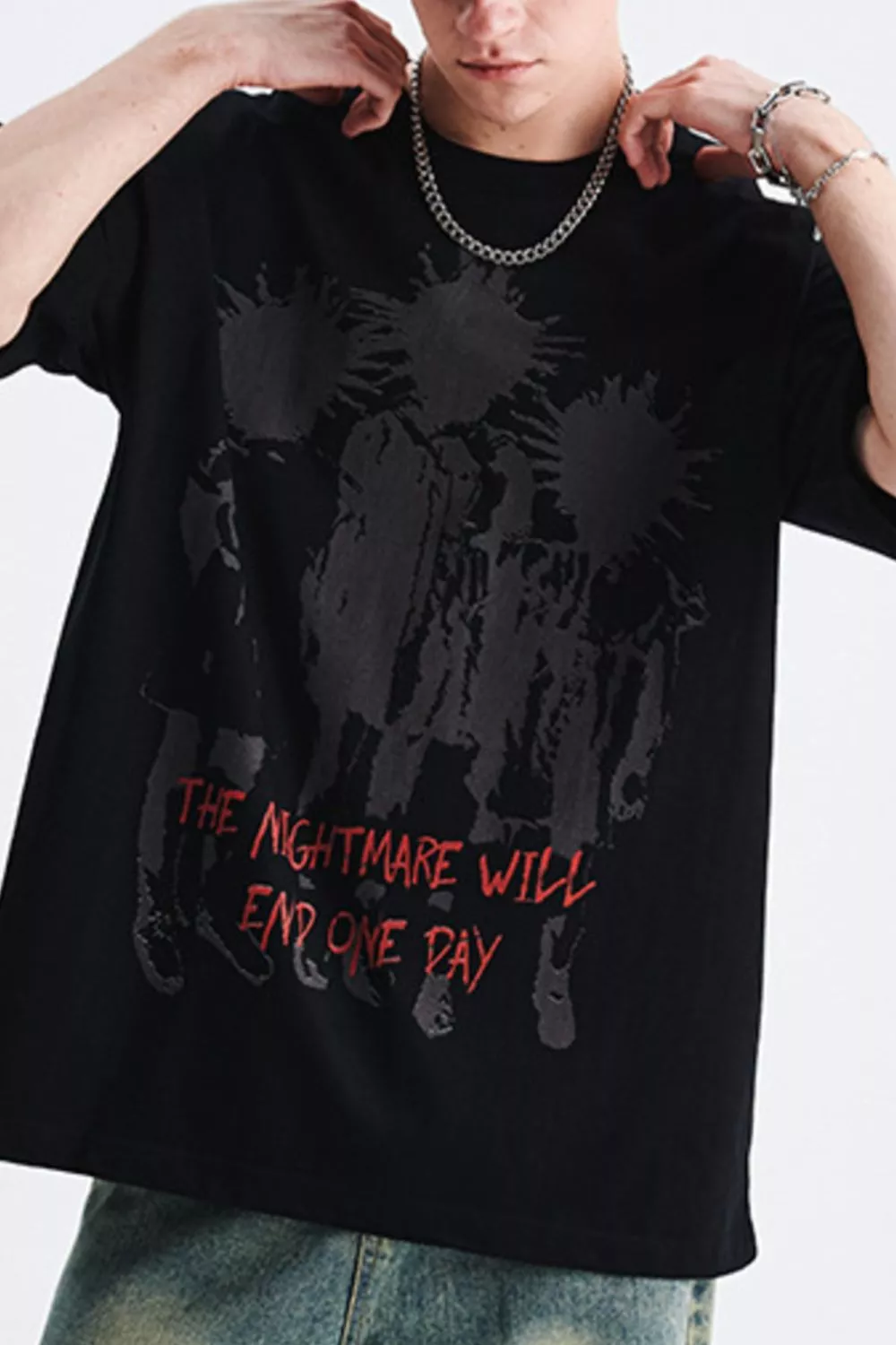 Men's Graphic Round Neck Oversized T-Shirt