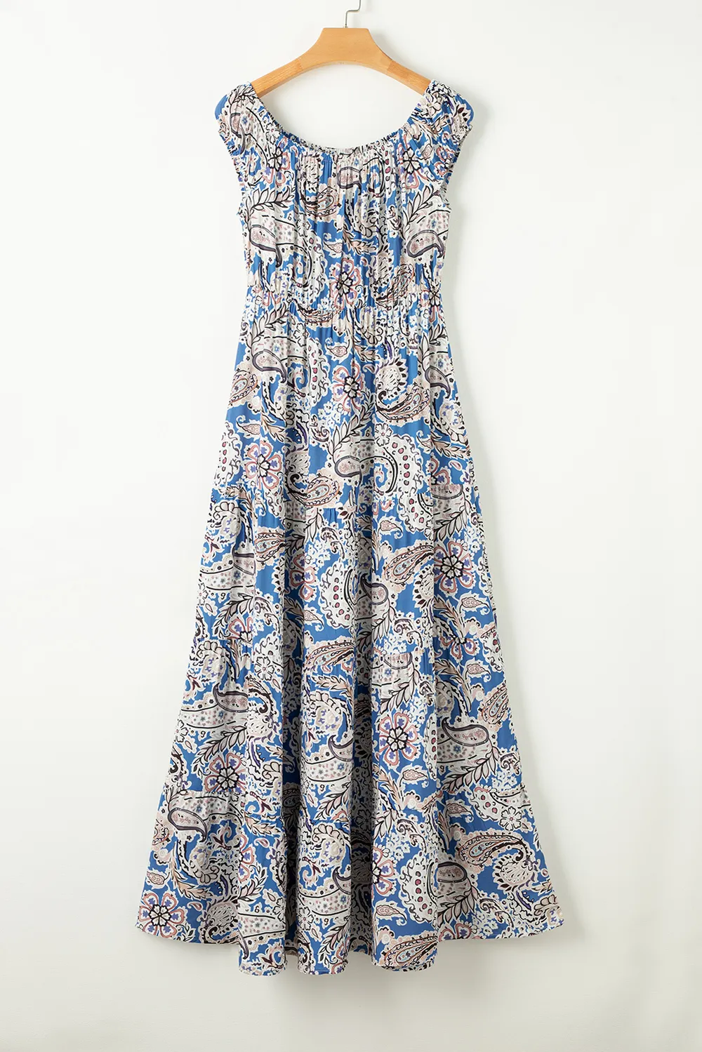 Printed Off-Shouder Short Sleeve Dress, image 4
