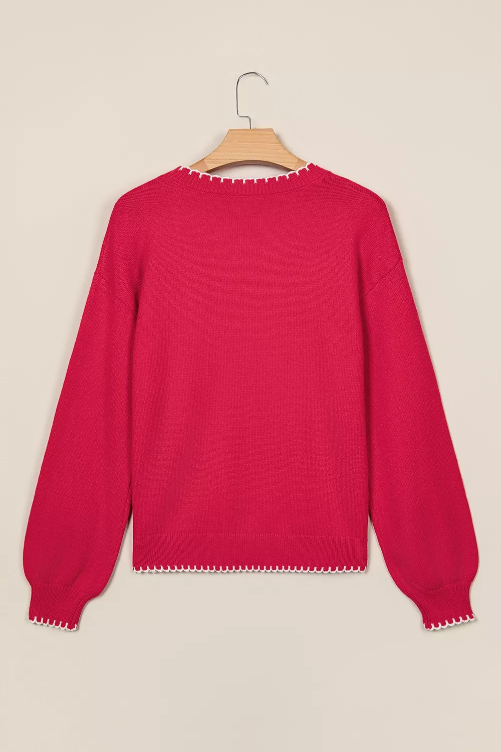 Stitched Detail Christmas Tree Holiday Casual Sweater, image 4