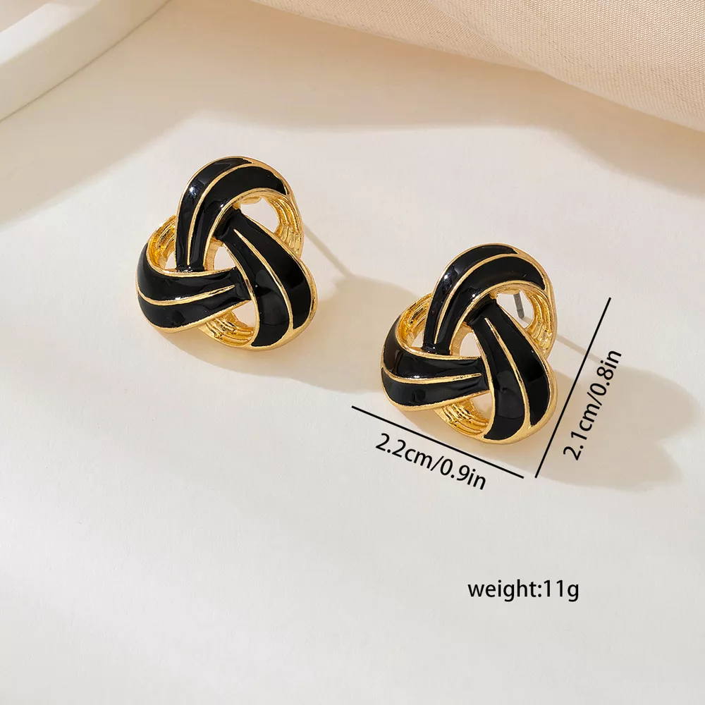 Twisted Knot Geometric Stud Earrings, image 5