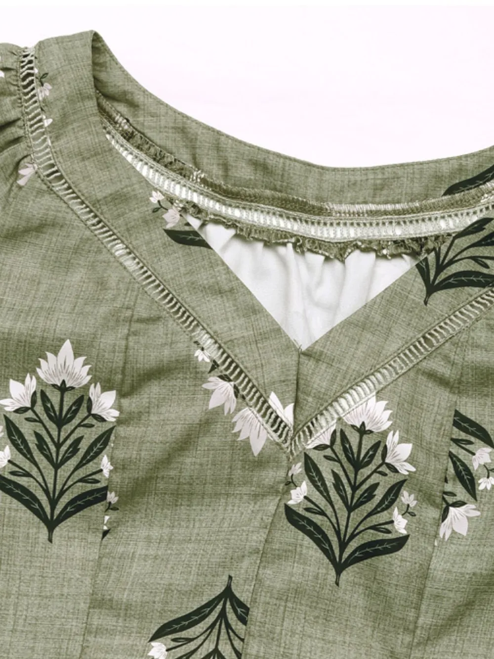 Printed V-Neck Short Sleeve Blouse, image 3
