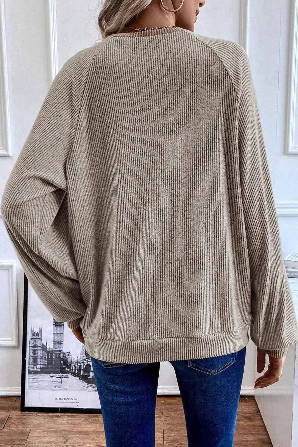 Quarter Buttoned Long Sleeve Blouse, image 2