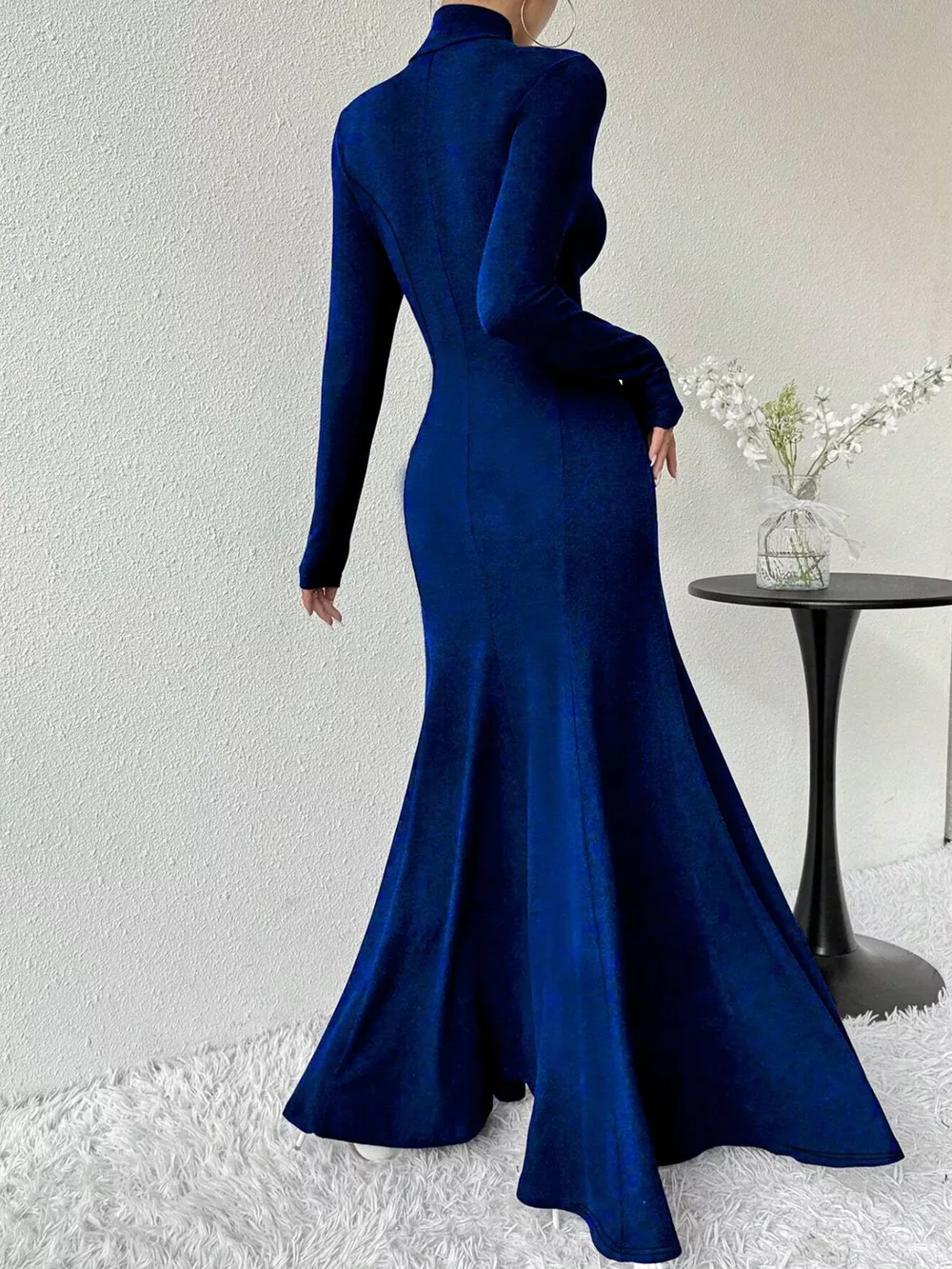 Turtleneck Long Sleeve Maxi Mermaid Dress, image 6