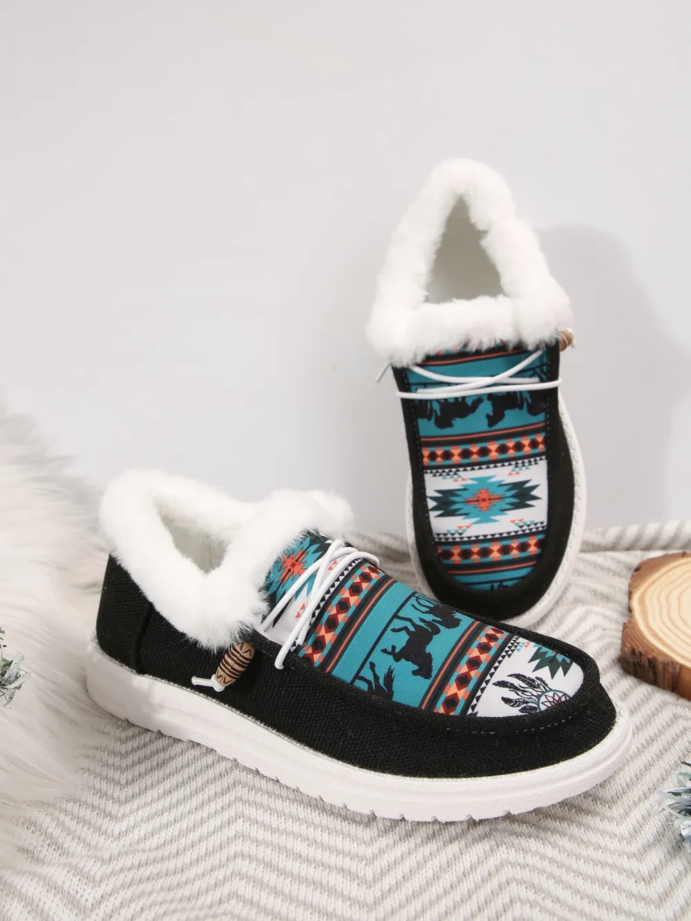 Printed Round Toe Flat Slip-Ons, image 7