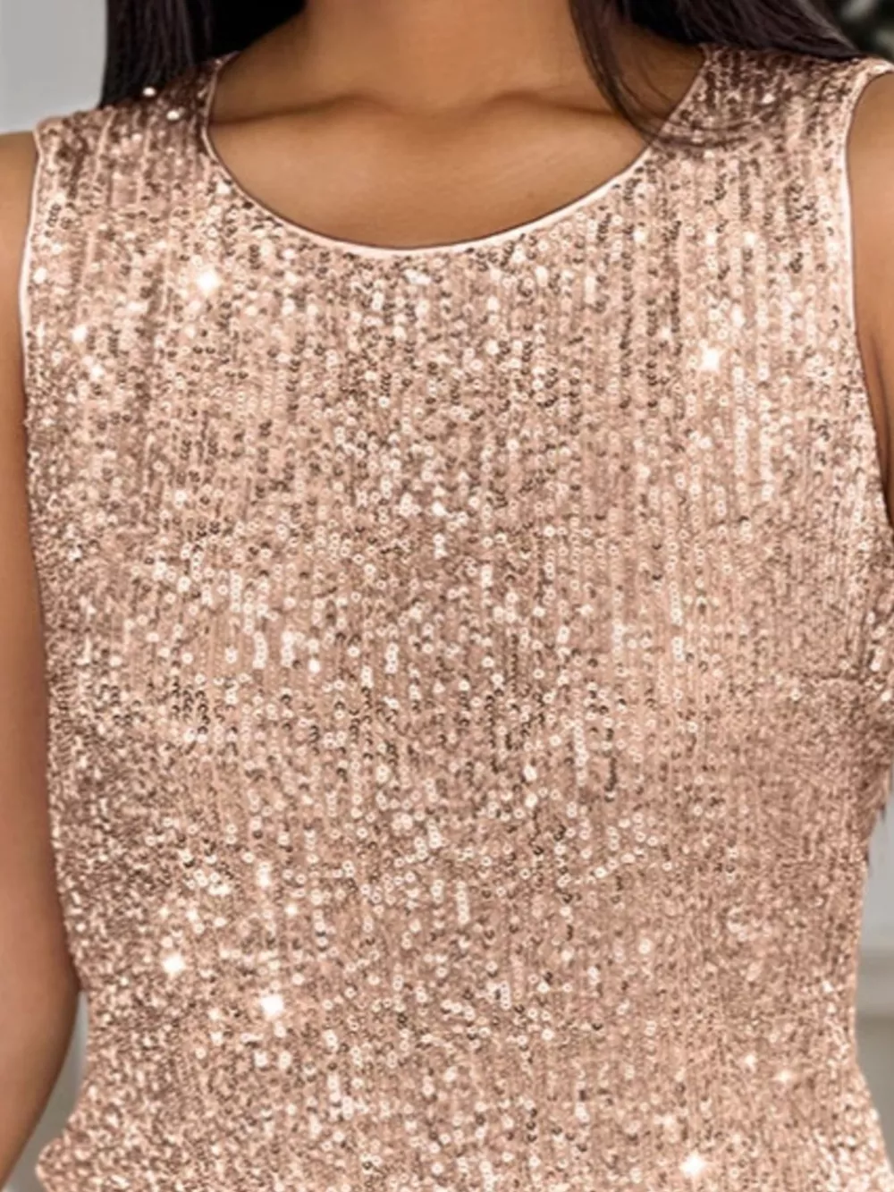 Sequin Round Neck Tank Top, image 2