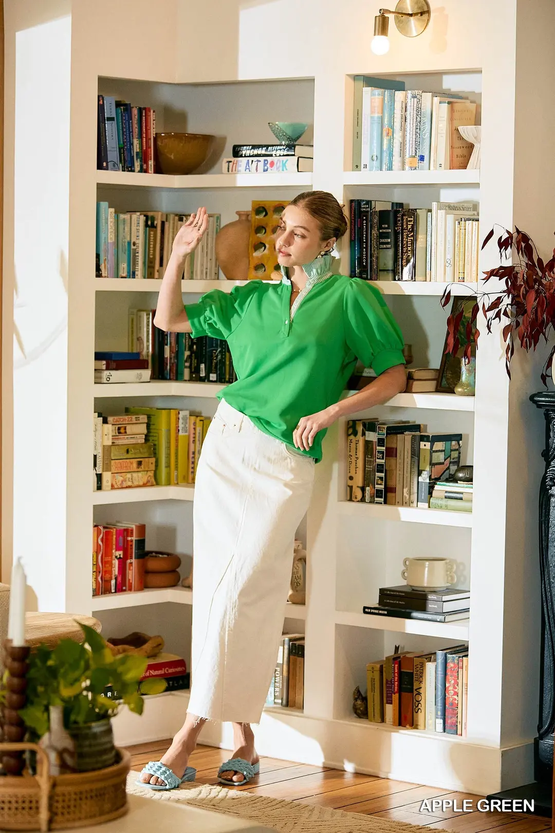 Striped Collar Popover Top, image 2