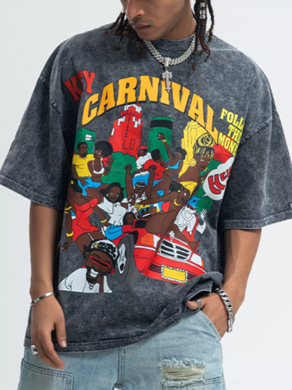 Men's Graphic Round Neck Half Sleeve T-Shirt, image 4
