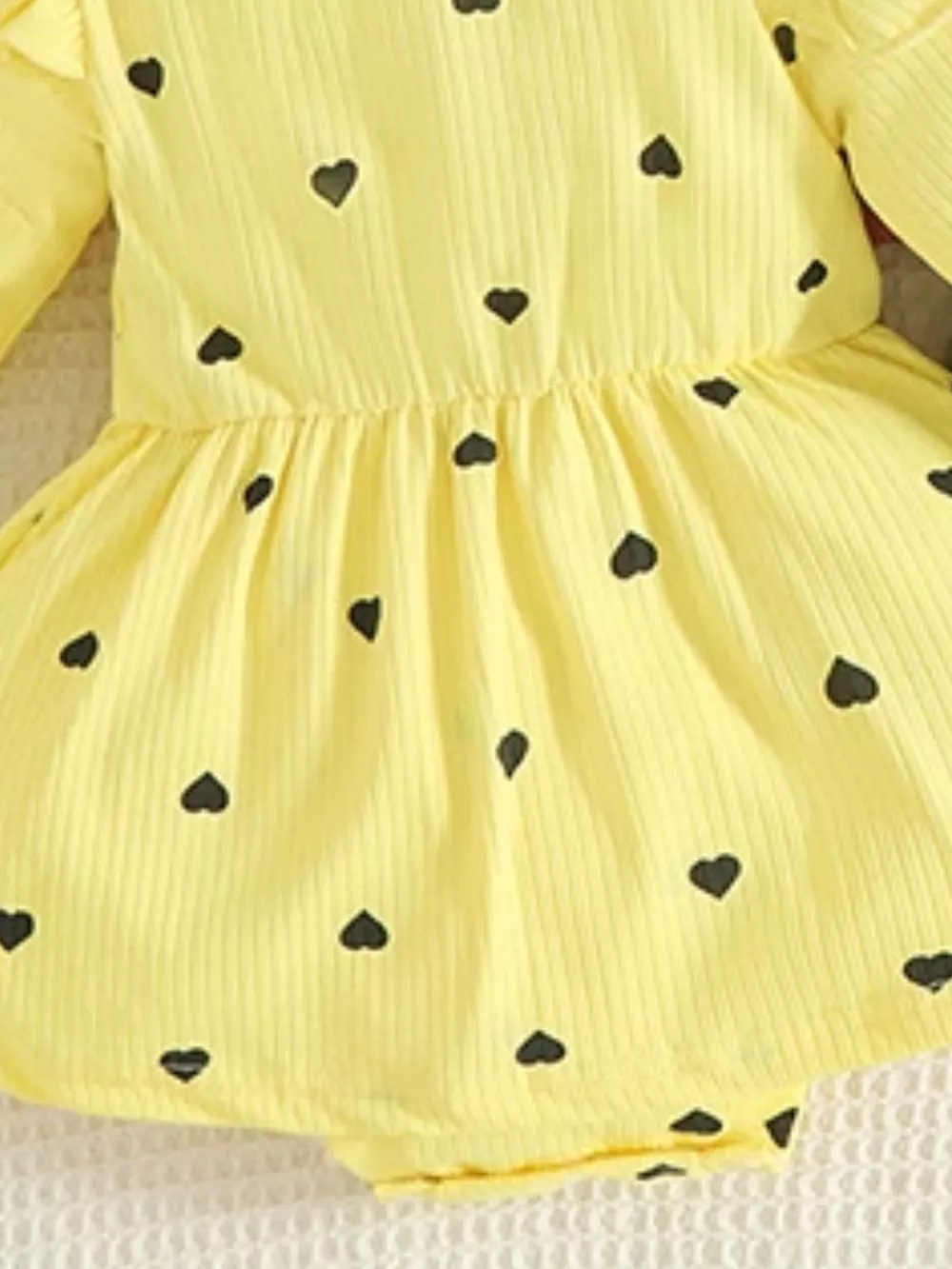 Children's Heart Print Dress & Headband Set, image 4