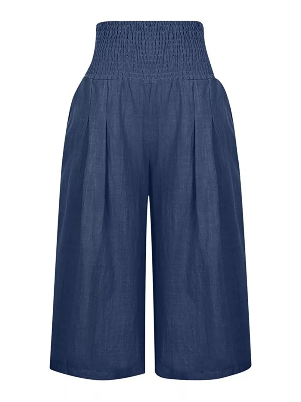 Smocked Wide-Leg Capri Pants, image 12