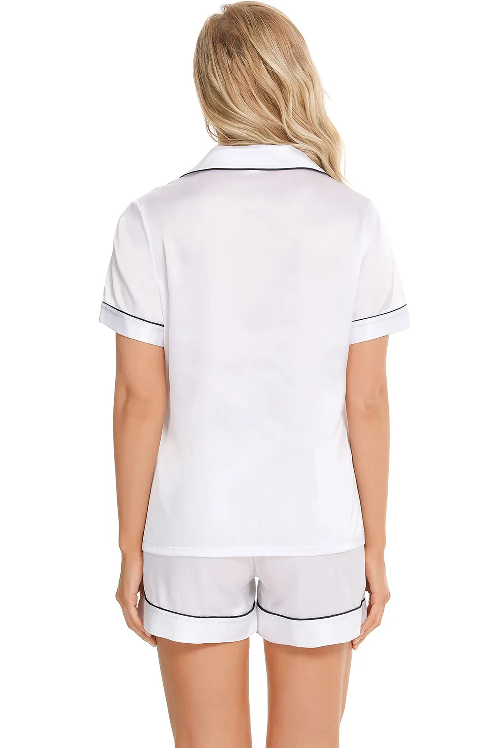 Printed Button Up Short Sleeve Top and Shorts Lounge Set, image 11
