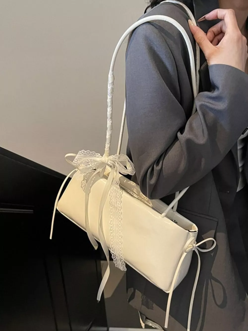 Lace Decor Shoulder Bag, image 7