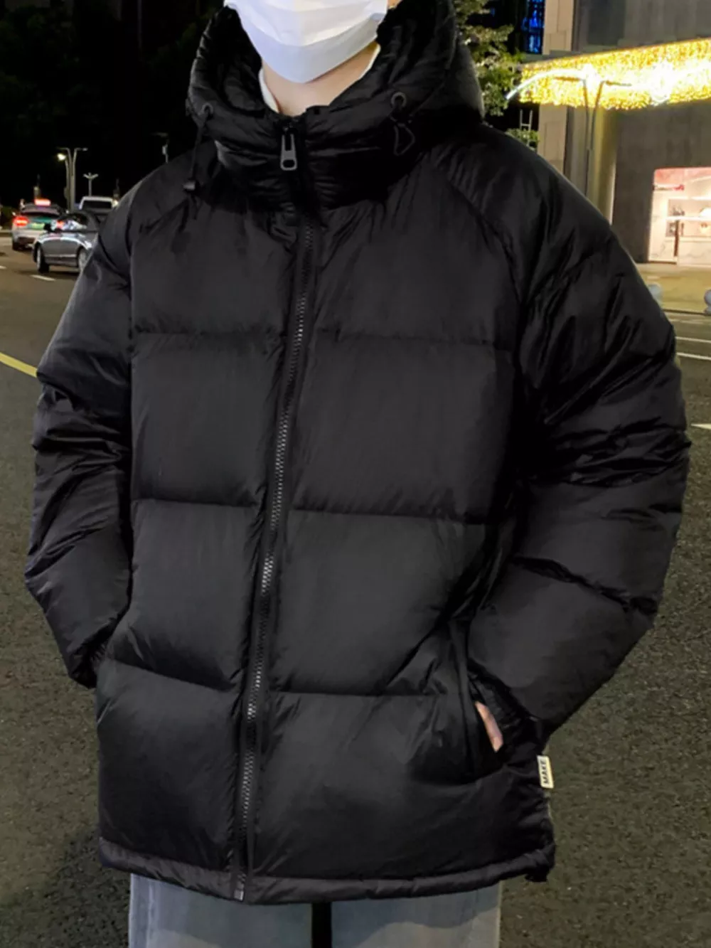 Men's Full Size Zip Up Warm Padded Hooded Puffer Jacket Plus Size