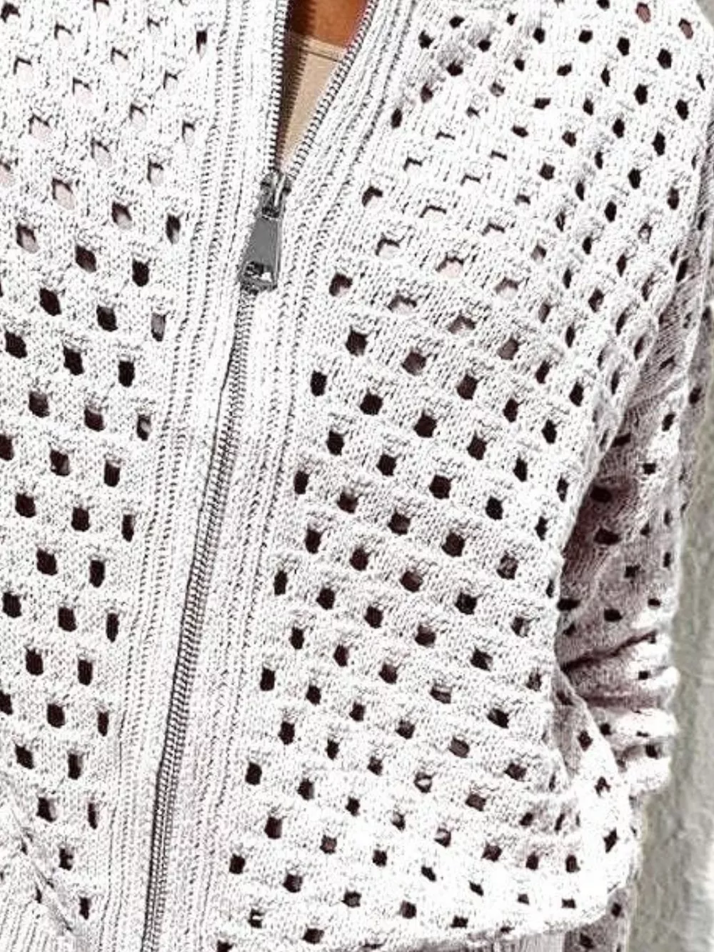 Full Size Crochet Knit Zip-Up Cardigan Plus Size, image 27