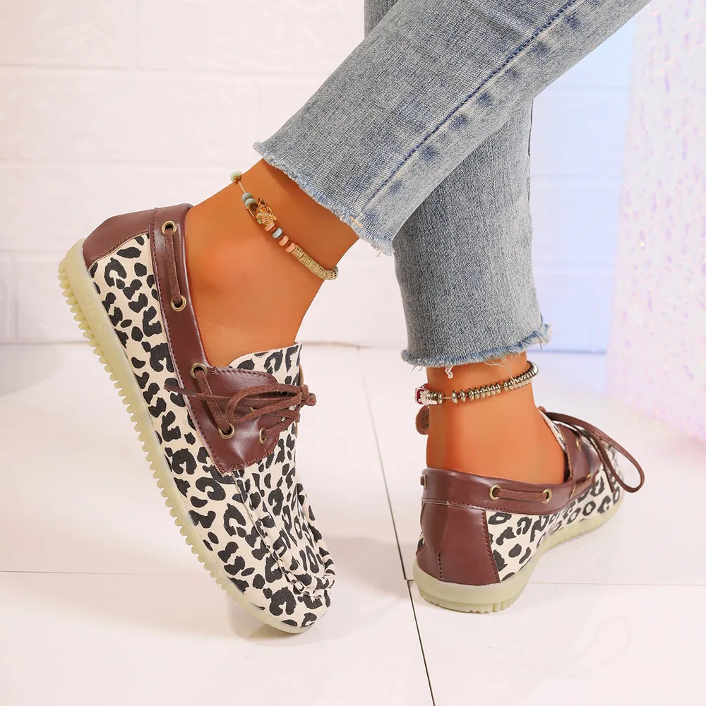 Lace Up Leopard Slip-Ons, image 4