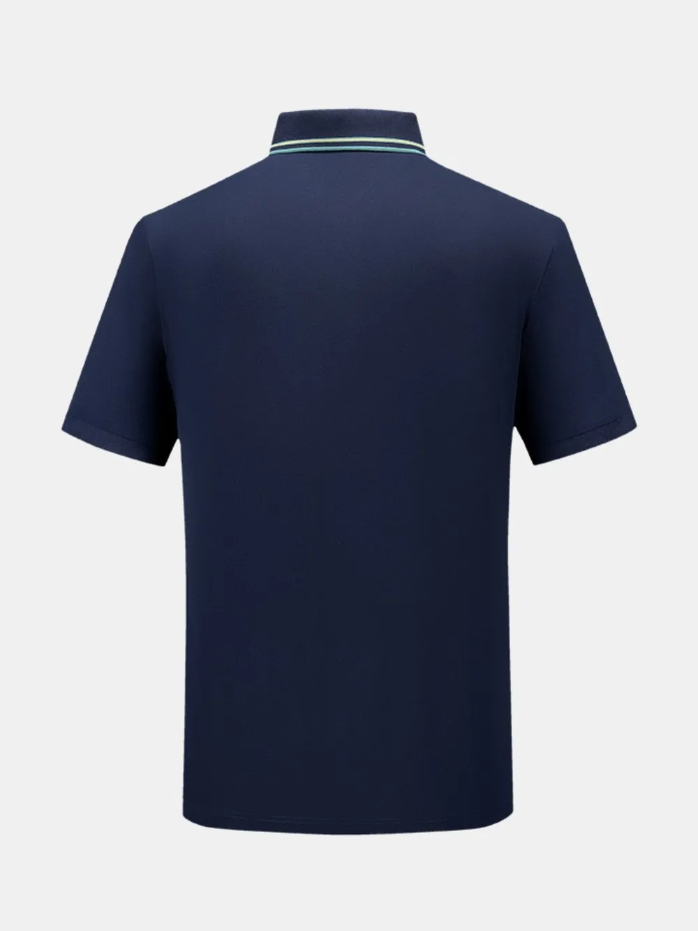 Men's Short Sleeve Breathable Polo with Striped Collar, image 3