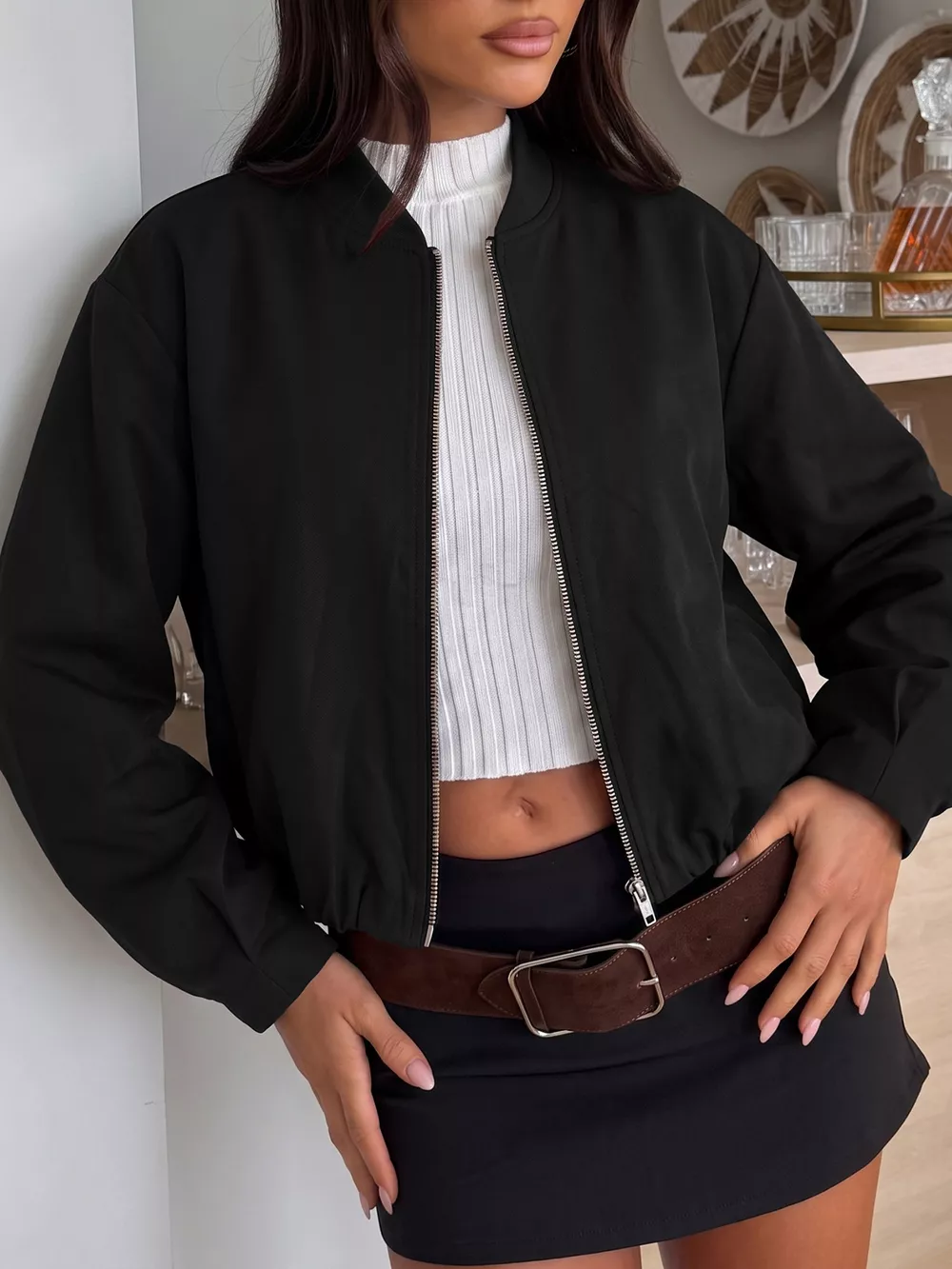 Zip-Up Dropped Shoulder Jacket, image 14