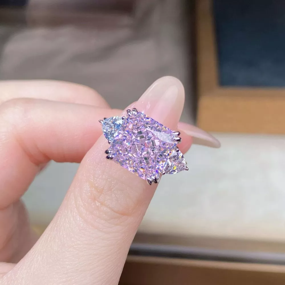 925 Sterling Silver Zircon Geometric Ring, image 2