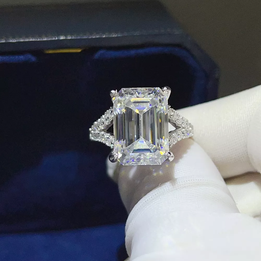 10 Carat 925 Sterling Silver Moissanite Ring, image 6