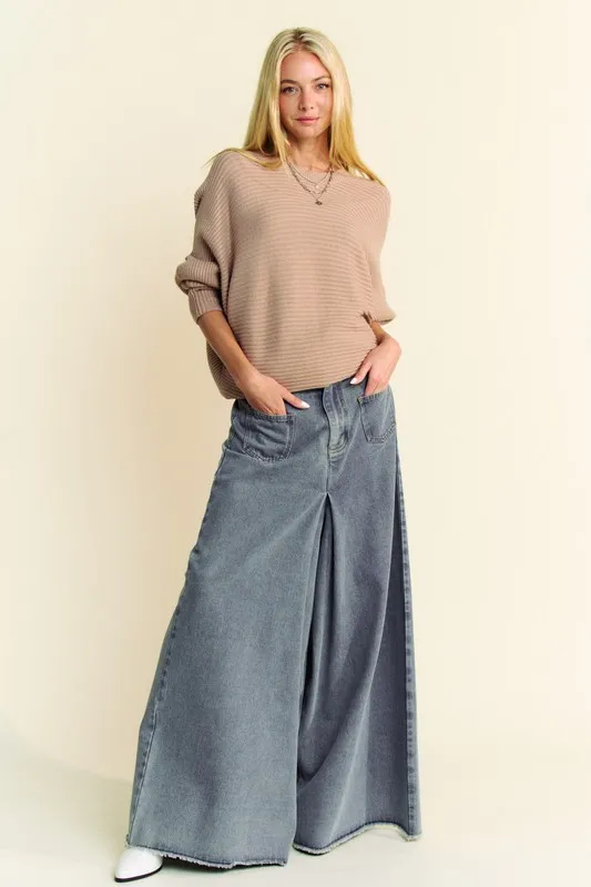 Round Neck Batwing Sleeve Sweater, image 5