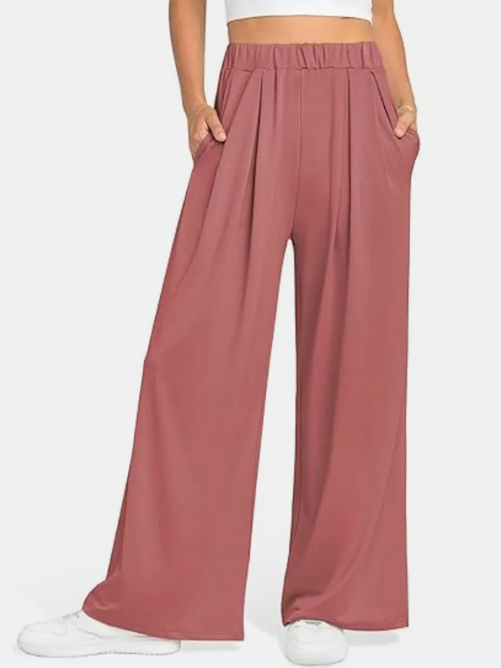 Elastic Waist Wide Leg Pants, image 21