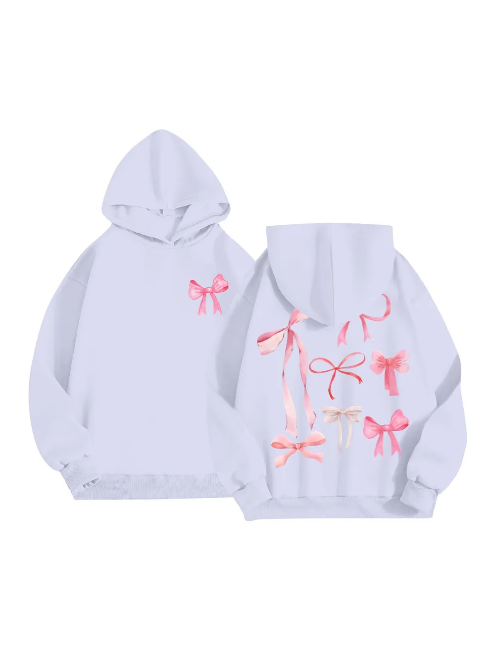 Bow Print Long Sleeve Hoodie, image 7
