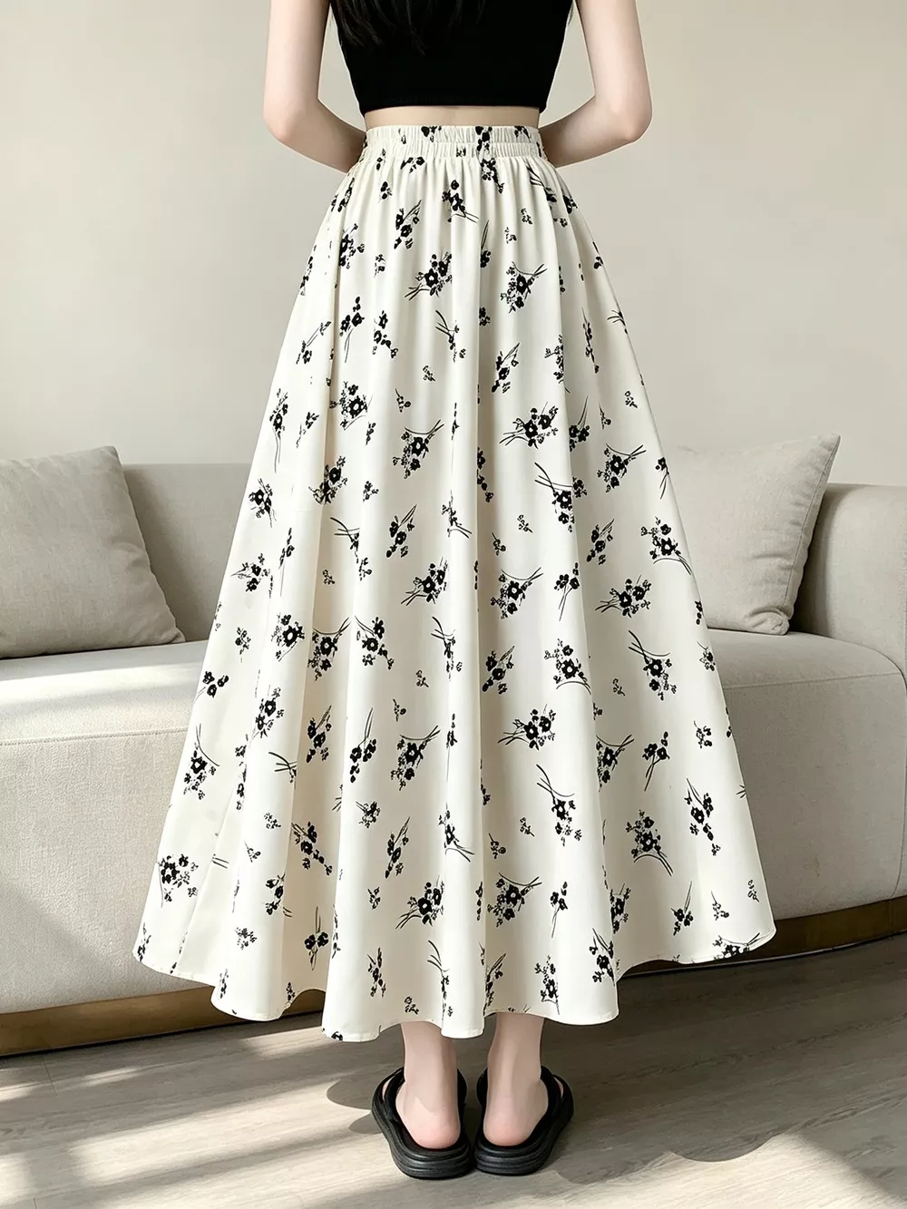 Floral Print A-Line Skirt, image 6