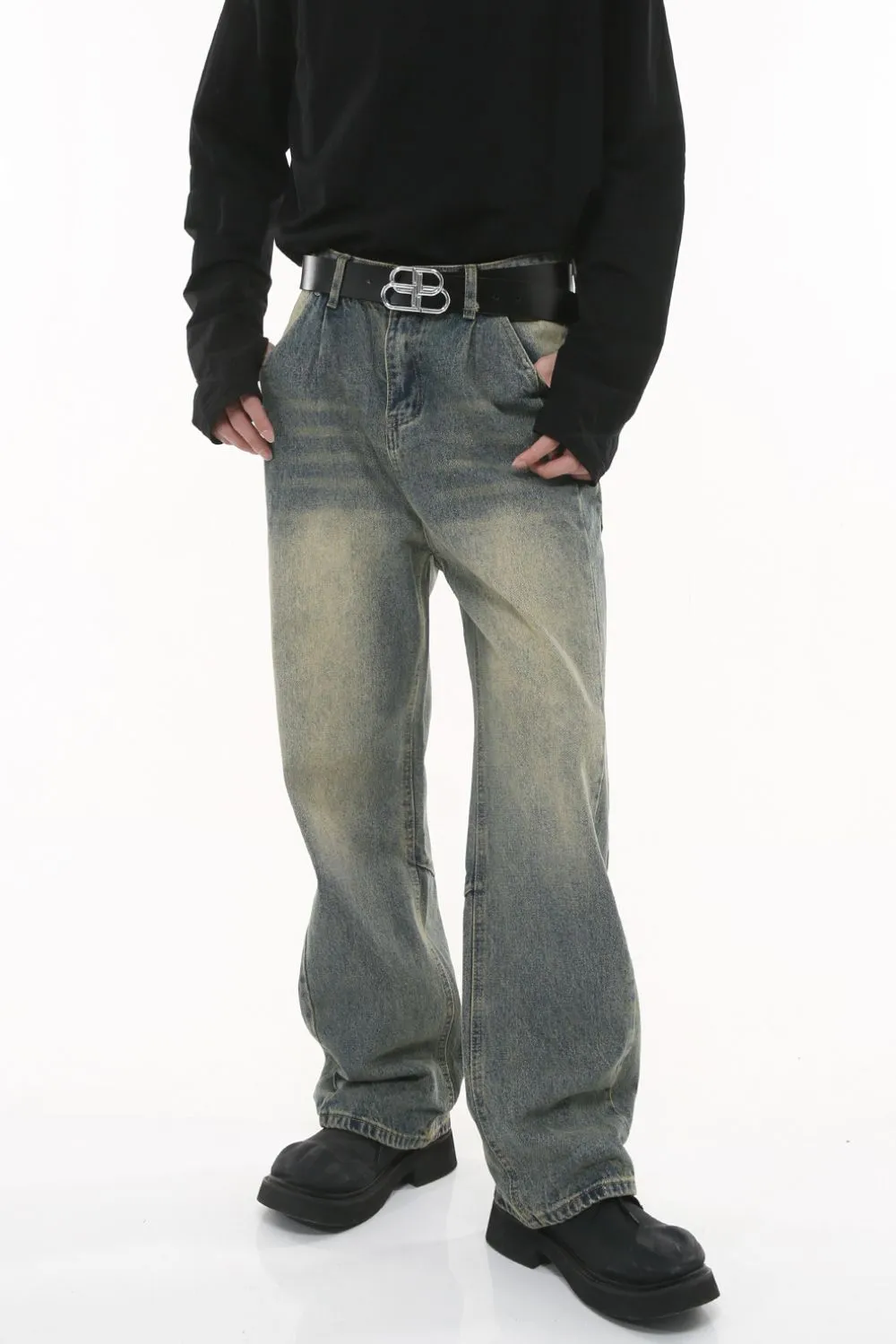 Wide Leg Men's Jeans with Pockets, image 2