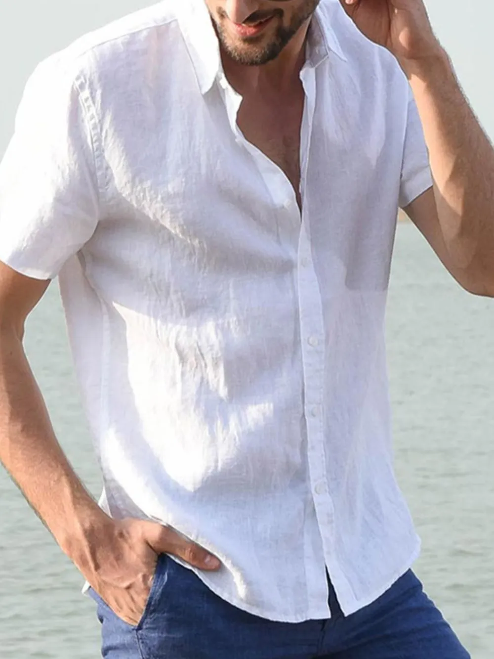 Men's Full Size Button Down Short Sleeve Shirt Plus Size, image 4