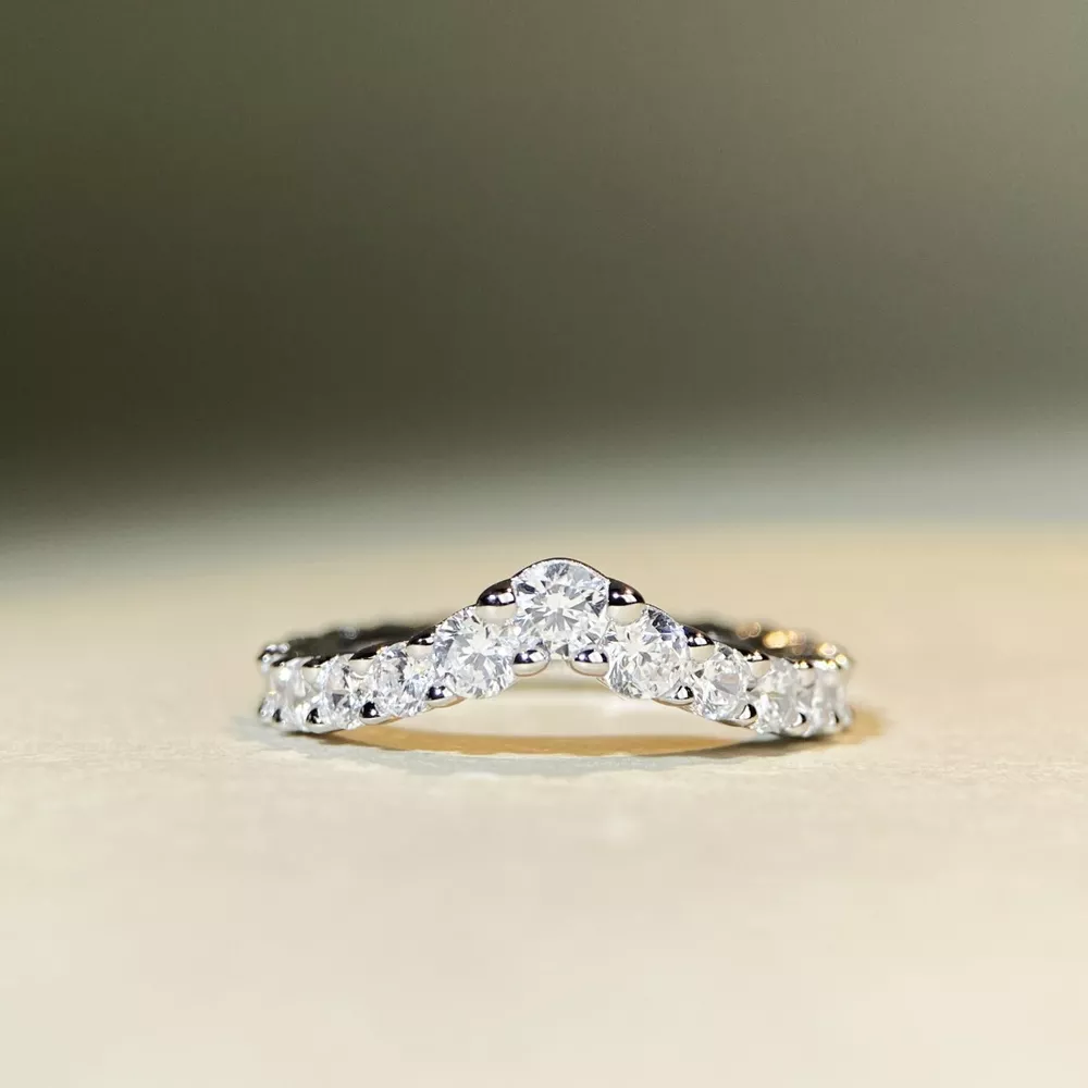 925 Sterling Silver Zircon V-Shaped Ring, image 6