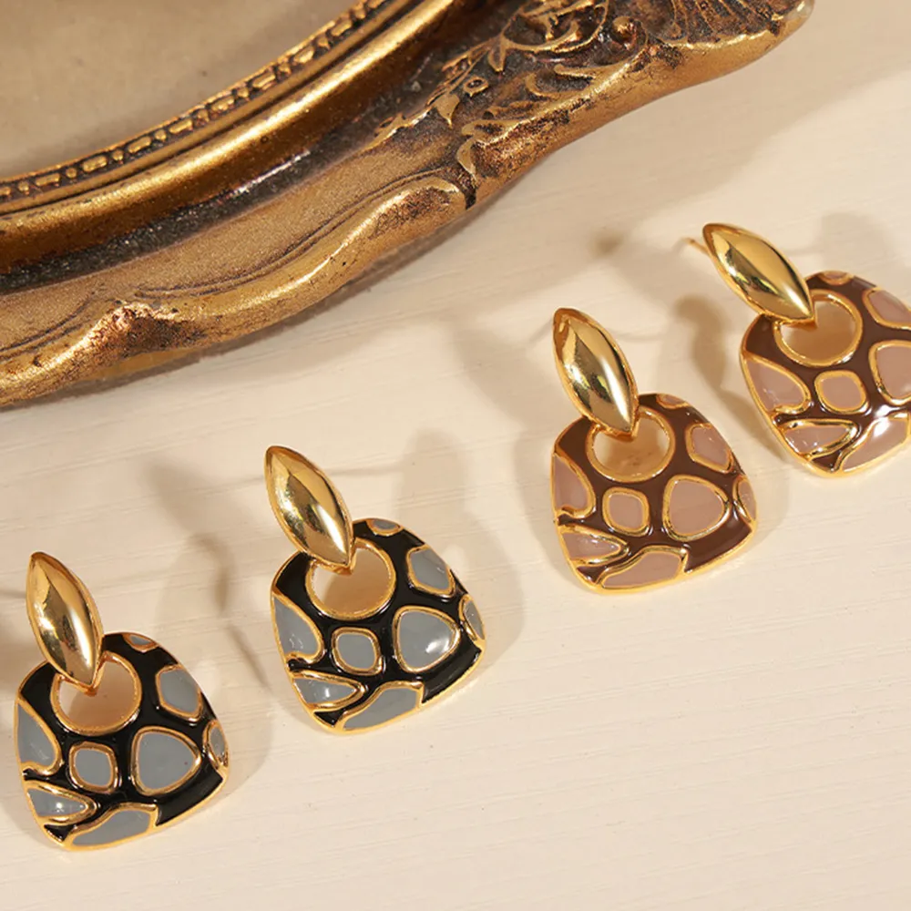Copper Oil Drip Earrings, image 2
