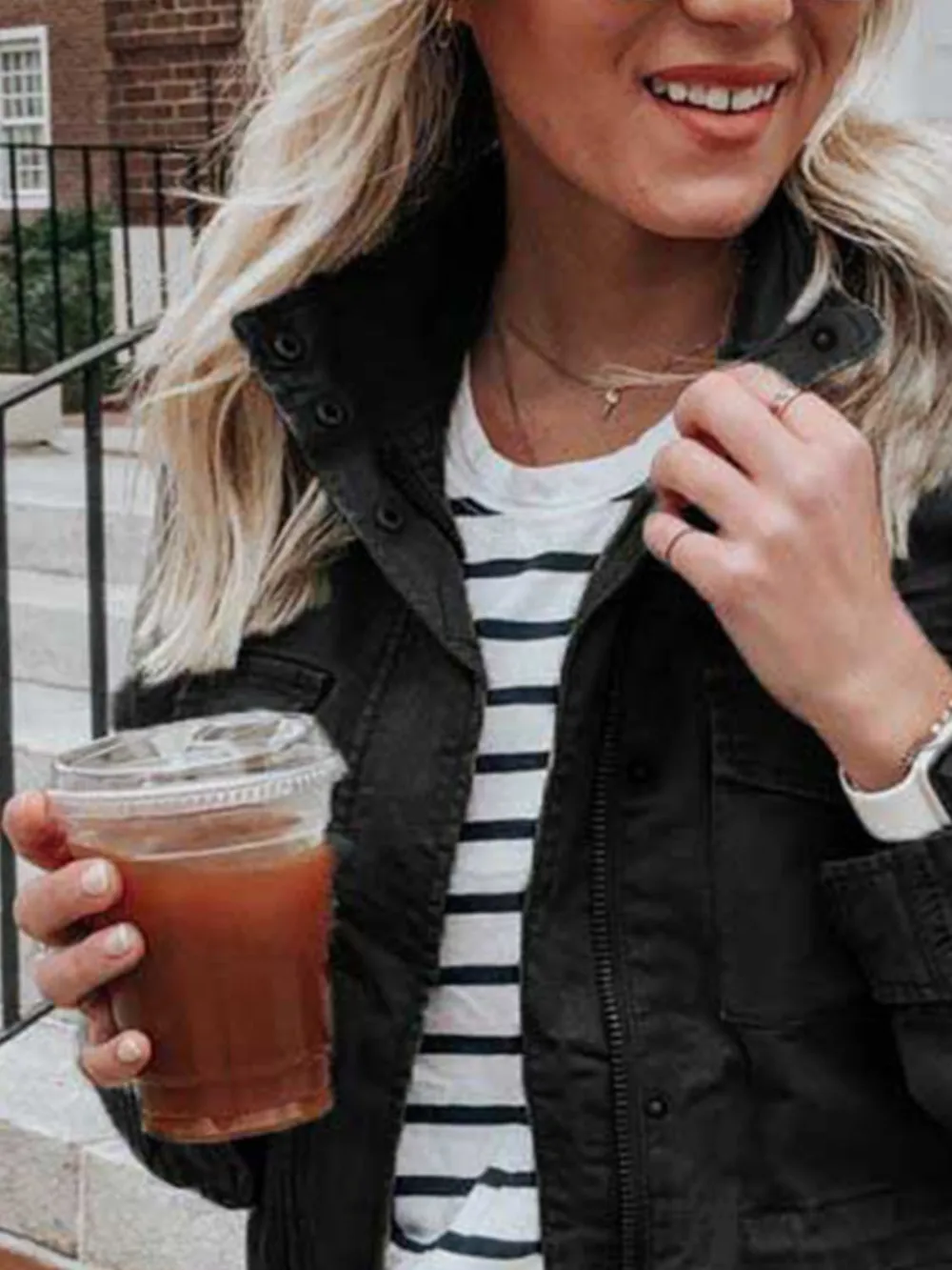Pocketed Long Sleeve Zip Up Jacket, image 7
