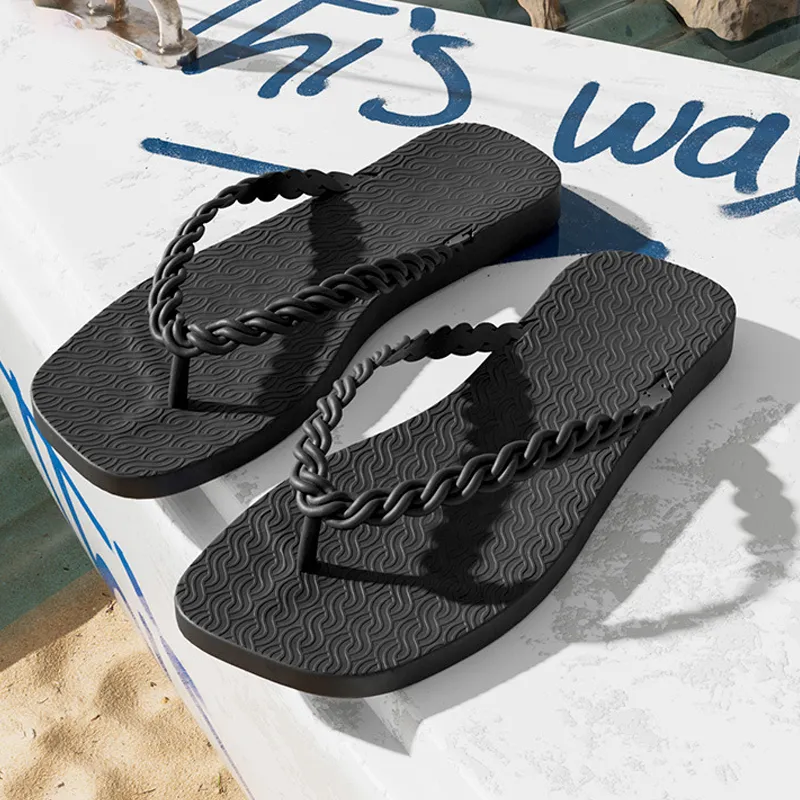 Braided Strap Beach Toe Post Slippers, image 2