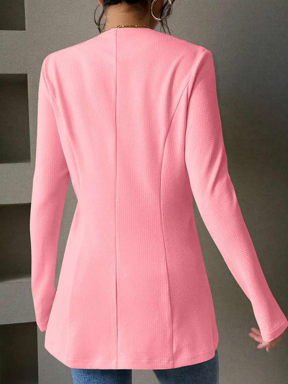 One Button Long Sleeve Blazer, image 4
