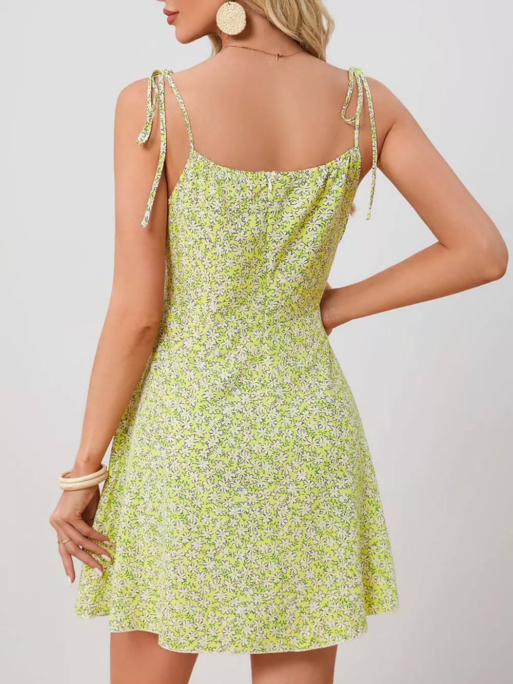 Floral Print Tie Strap Mini Dress, image 12