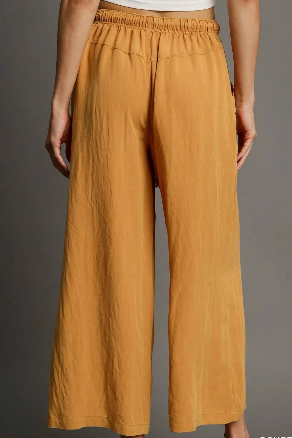 Full Size Rope Drawstring Wide Leg Pants Plus Size, image 3