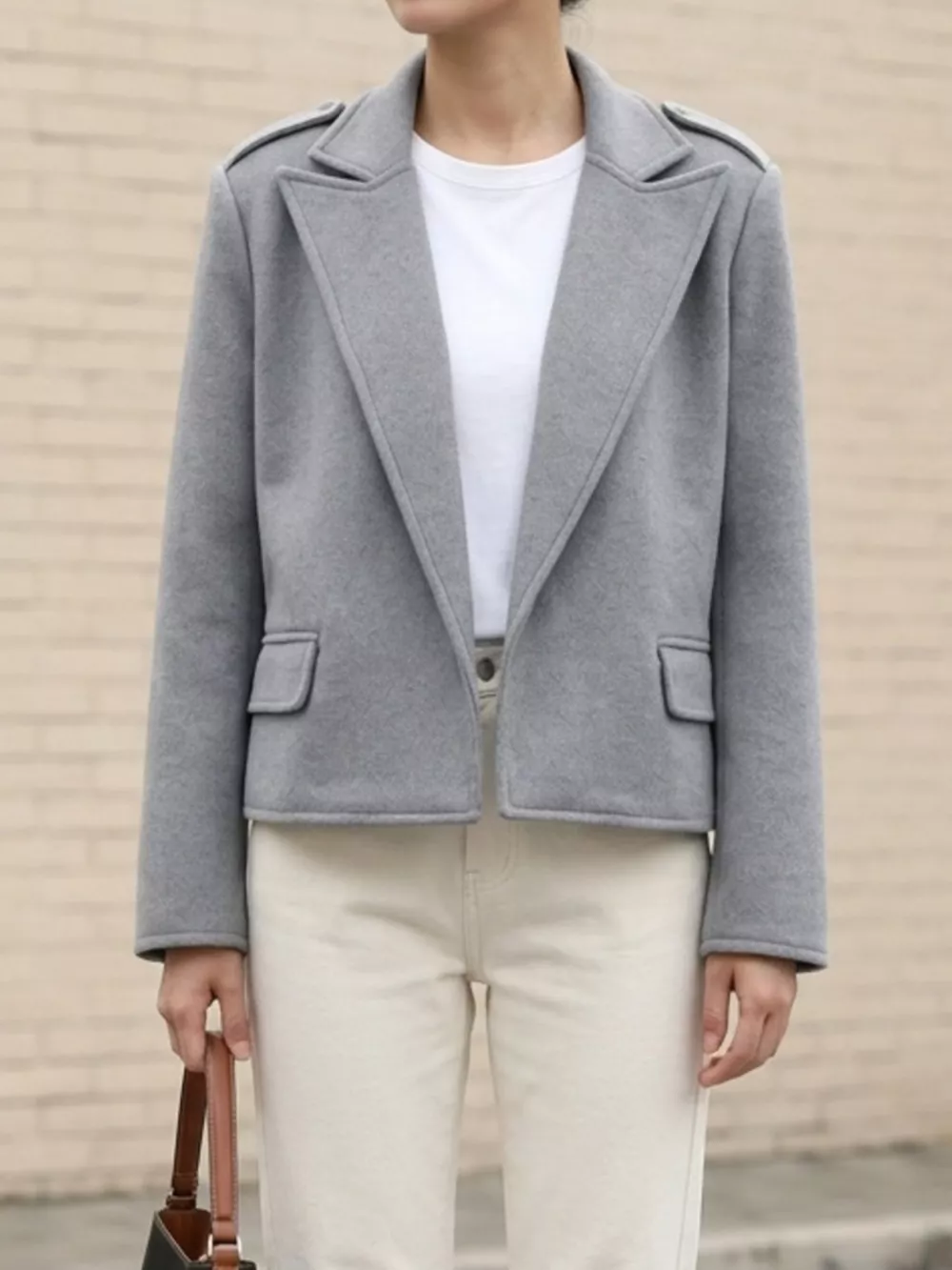 Lapel Collar Cropped Outerwear, image 9