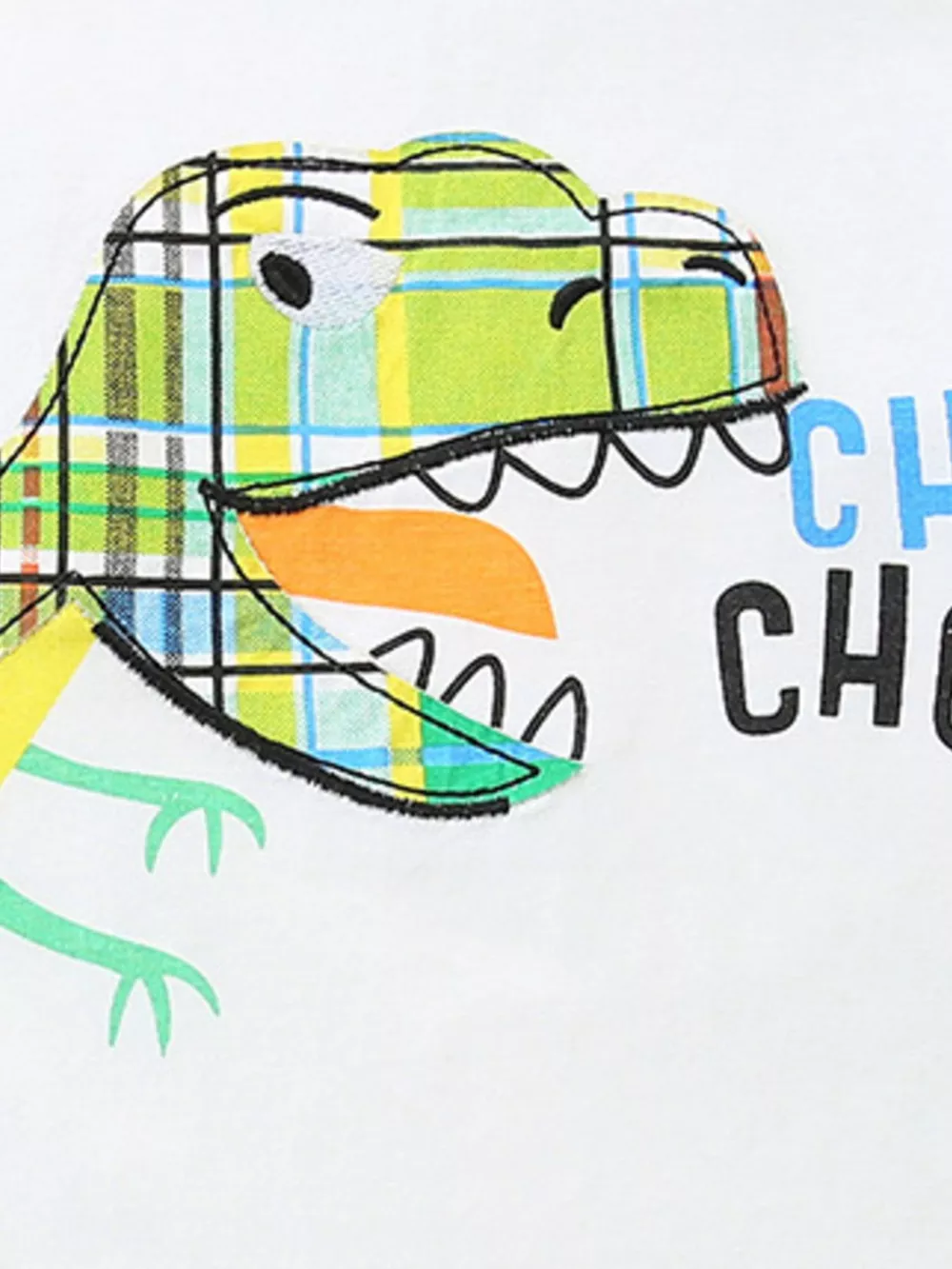 Children's Dinosaur Print T-Shirt & Plaid Shorts Set, image 4
