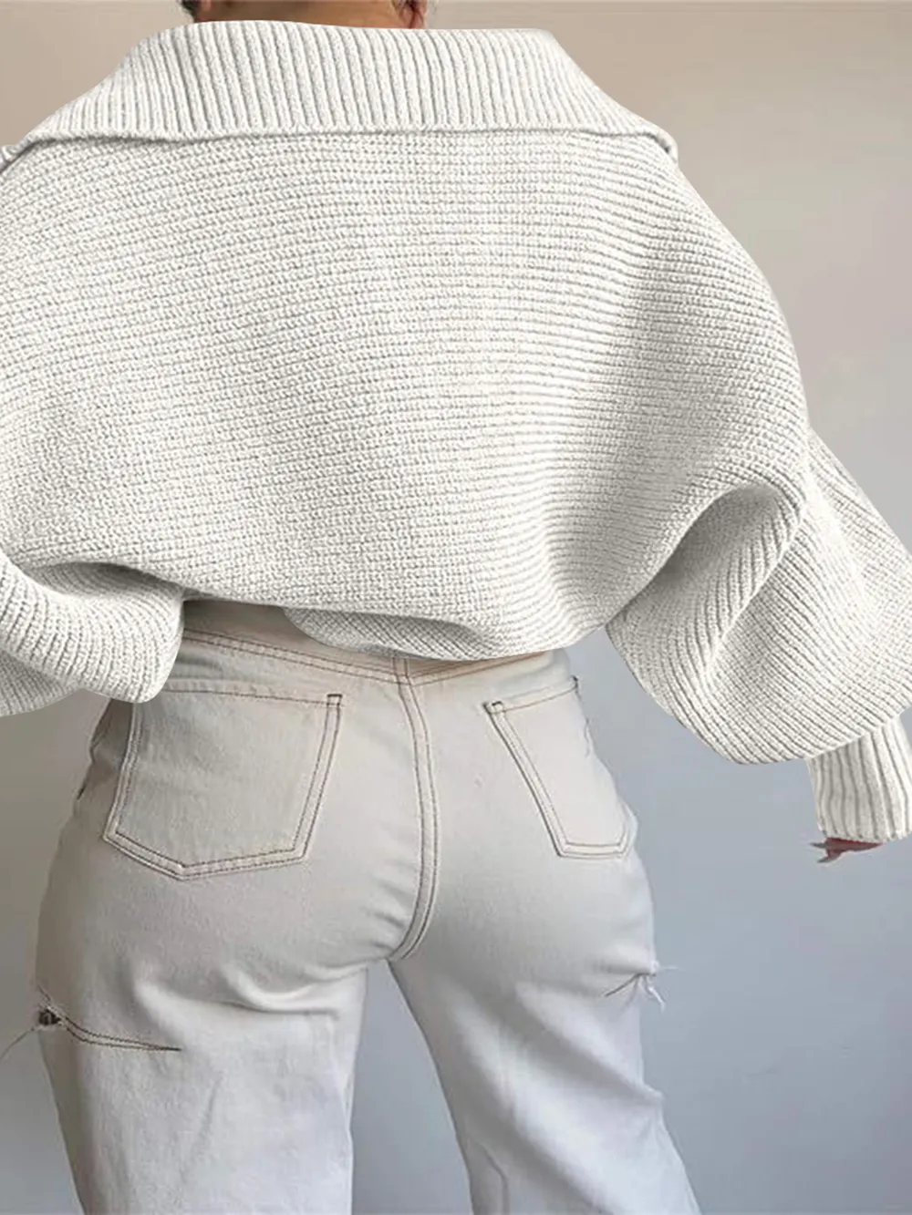Johnny Collar Long Sleeve Sweater, image 7