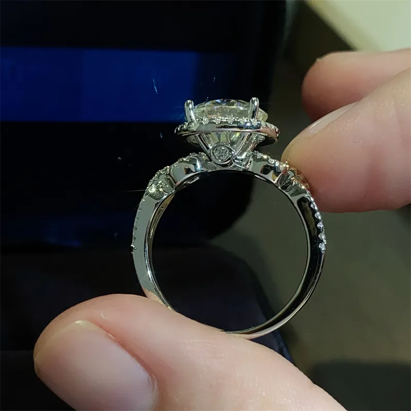 3 Carat 925 Sterling Silver Moissanite Ring, image 4