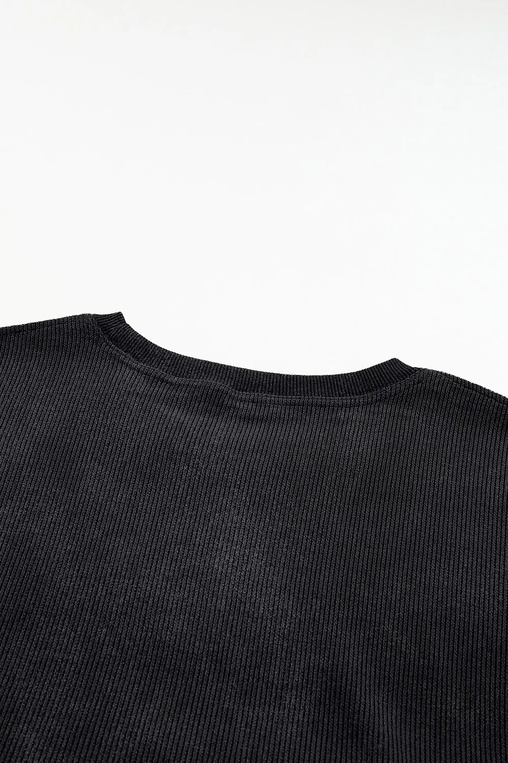 Plus Size Heart Ribbed Round Neck Sweatshirt, image 6