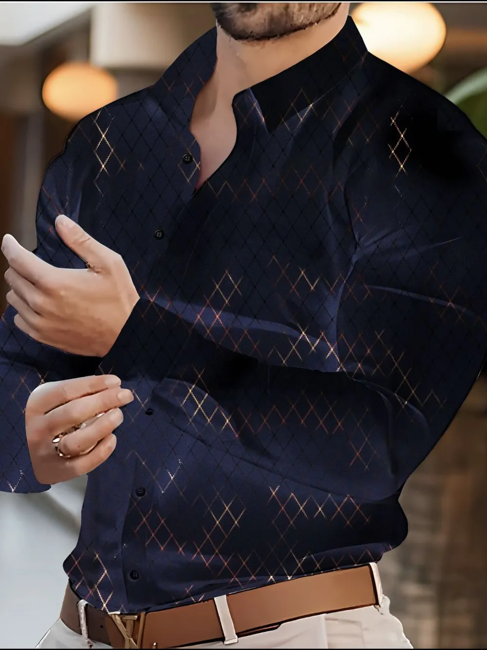 Men's Full Size Button Up Long Sleeve Shirt Plus Size, image 4