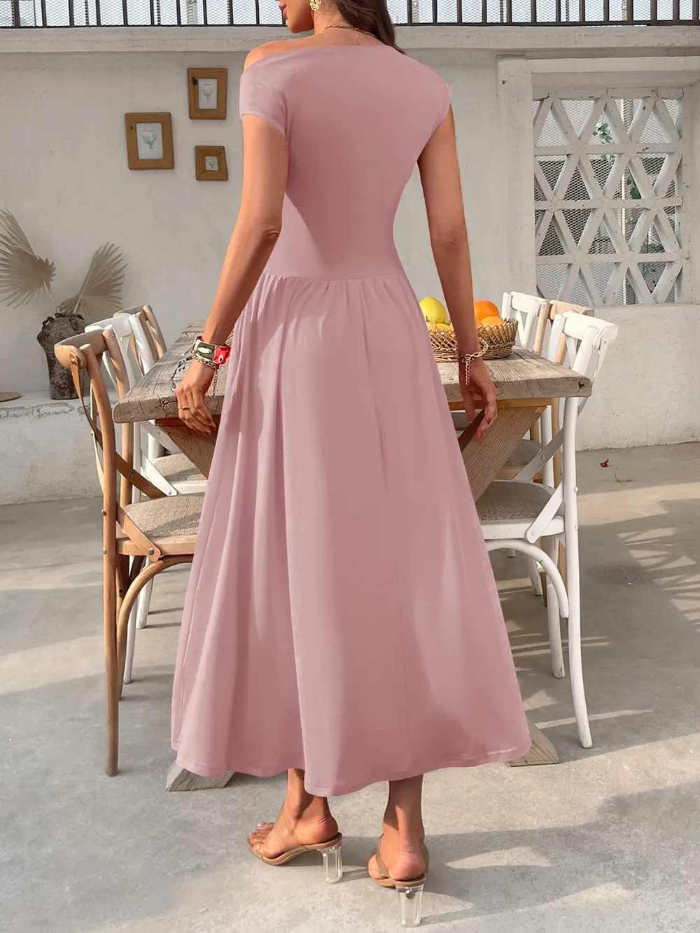 Single Shoulder Dress with Pockets, image 9