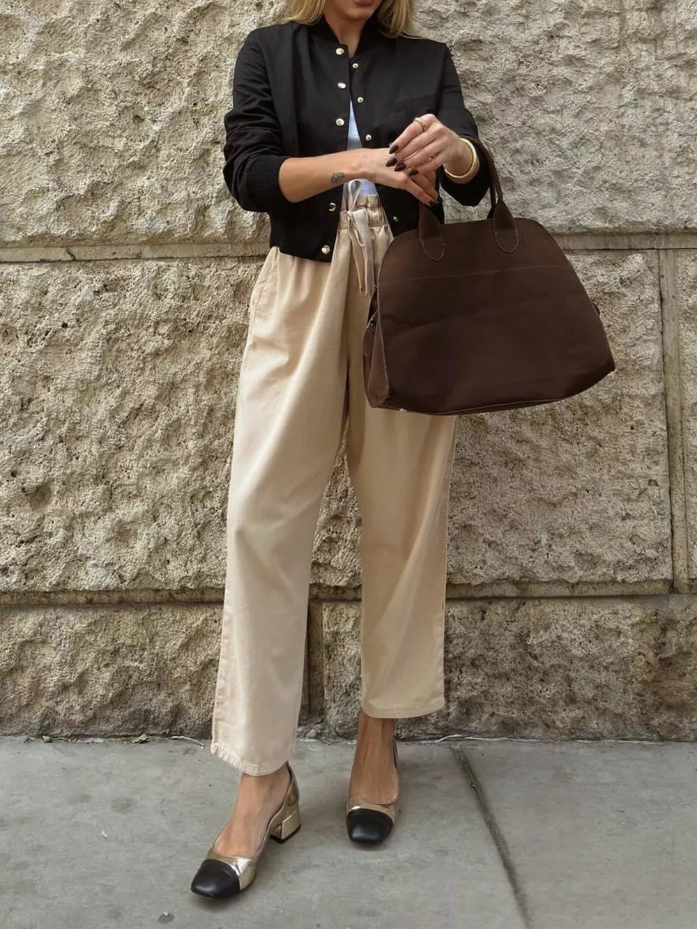 Snap Down Cropped Bomber Jacket, image 5